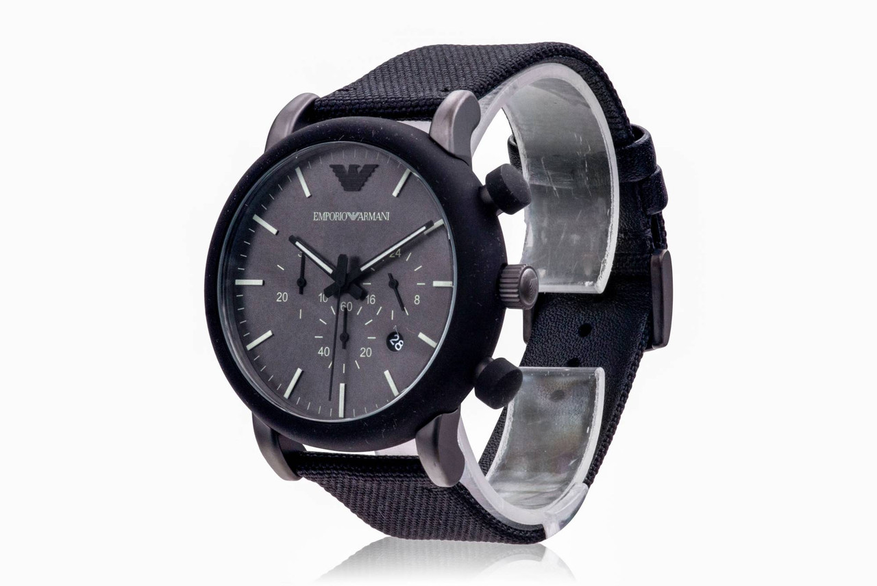 Emporio Armani Fabric Chronograph Watch Time Mens Jacob - Inc AR11409