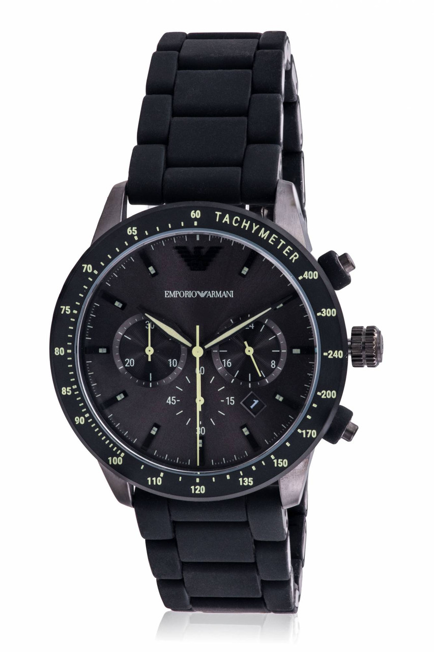 Emporio Armani Silicone Chronograph Mens Time - AR11410 Jacob Inc Watch