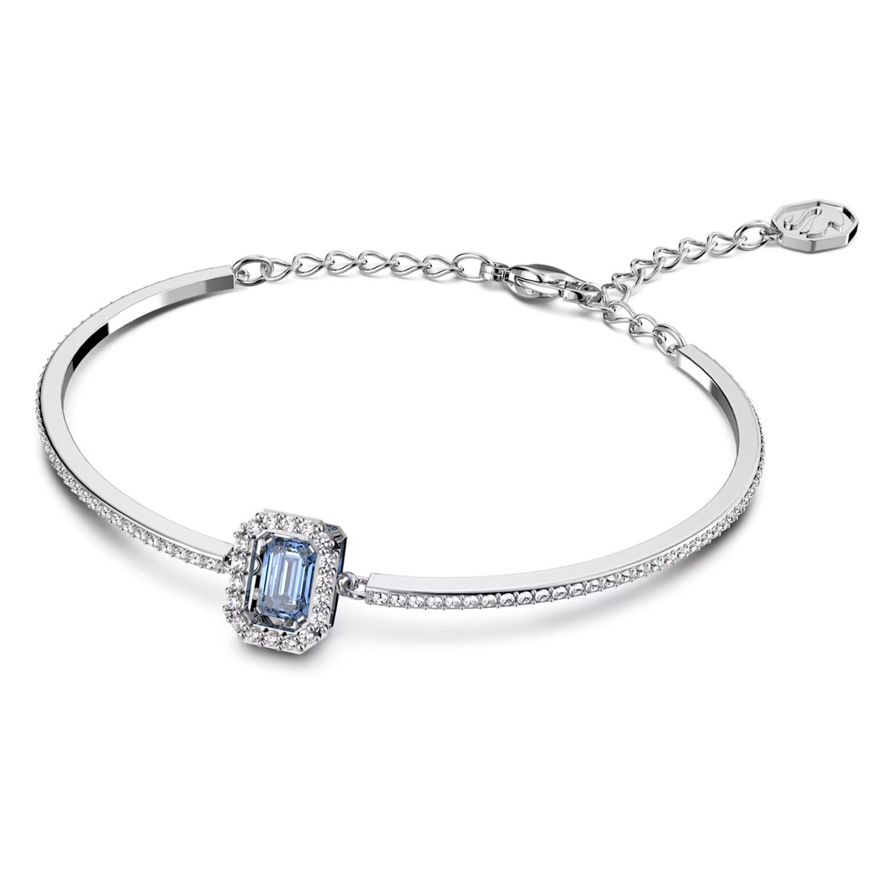 【Swarovski】Millenia 5638488 5620556 Swarovski Millenia Bangle Octagon Cut - Blue - Rhodium