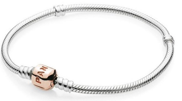 Pandora Moments Silver Bracelet with Pandora Rose Clasp - 18 cm 