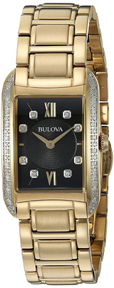 Bulova Classic Sutton Diamond Gold-Tone Ladies Watch 98R228