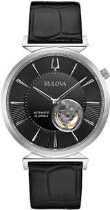 Bulova Classic Automatic Black Leather Mens Watch 96A234
