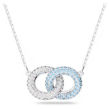 Swarovski Stone Necklace - Blue - Rhodium Plated 5642883