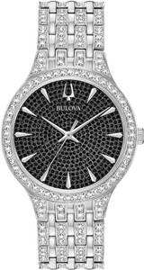 Bulova Crystal Stainless Steel Mens Watch 96A227