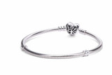 Pandora Moments Family Tree Heart Clasp Snake Chain Bracelet - 16 598827C01-16
