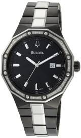 Bulova Black Ion Diamond   Mens Watch 98E110