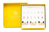 Kendra Scott Earring Set of 9 Gold Gift Set in White Crystal 9608802843