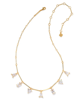 Kendra Scott Blair Gold Jewel Strand Necklace in White Crystal 9608802860