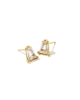 Kendra Scott Blair Gold Stud Earrings in White Crystal 9608802873