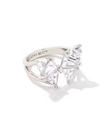 Kendra Scott Blair Silver Butterfly Ring in White Crystal - 9 9608802879
