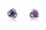 Pandora February Purple Eternity Circle Stud Earrings 292334C02