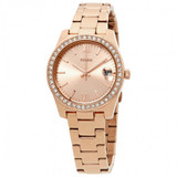 Fossil Scarlette Rose Gold-Tone Stainless Steel Ladies Watch ES4318