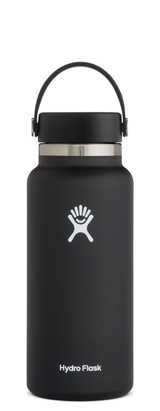 Hydro Flask 32 oz Vacuum Insulated Stainless Steel Water Bottle Flask - Flex Cap with Strap  - Wide Mouth