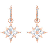 Swarovski Symbolic Star Hoop Pierced Earrings - White - Rose-gold Tone Plated - 5494337