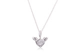 Pandora Pave Heart and Angel Wings Necklace 398505C01