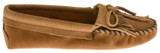 Minnetonka Womens Kilty Suede Softsole Moccasin - Taupe - 7.5 M US 107T-TAUPE-7.5
