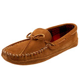 Minnetonka Mens Double Bottom Fleece Moccasin Slipper - Brown - Size 11 773-BROWN-11