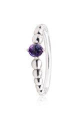 PANDORA February Purple Beaded Ring 198867c03-50