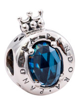 PANDORA Crown O Sterling Silver Charm With Moonlight Blue Crystal - 798266NMB