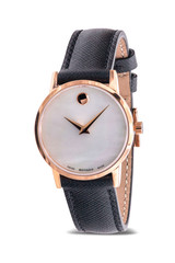 Movado Museum Classic Leather Ladies Watch 0607424