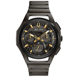 Bulova Curv Black Stainless Steel Chronograph Mens Watch 98A206