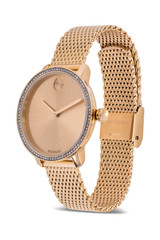 Movado Bold Crystal Gold-Tone Mesh Ladies Watch 3600656