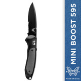 Benchmade Mini Boost 595 Knife - Serrated Drop-point - Coated Finish 595SBK