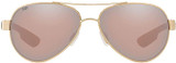 Costa Del Mar Womens Loreto Polarized Aviator Sunglasses - Rose Gold/Copper Silver Mirrored - 56 mm 06S4006-40061256