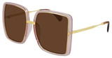 Gucci Pink Rectangular Ladies Sunglasses GG0903SA-002
