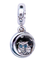 PANDORA Owl Sterling Silver Dangle With Bright Cobalt Blue Crystal - 798398NBCB