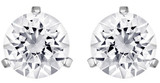 Swarovski Solitaire Pierced Earrings - White - Rhodium Plating - 1800046