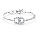 Swarovski Stone Bangle - White - Rhodium Plated - 5523953