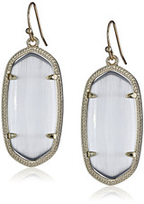 Kendra Scott Signature Elle Gold Plated Slate Glass Drop Earrings - 4217702005