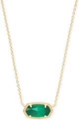Kendra Scott Elisa Gold Pendant Necklace in Emerald Cats Eye 42177138106