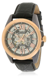 Bulova Automatic  Leather Mens Watch 98A165