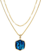 Kendra Scott Davis Chain Triple Strand Necklace Gold Navy Abalone 9608800057