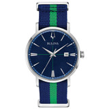 Bulova Aerojet Blue & Green NATO Strap Mens Watch 96B316