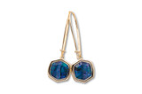 Kendra Scott-Davis Gold Metal Drop Earrings In Navy Abalone 9608800049