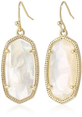 Kendra Scott Signature Dani Gold Plated Ivory Mother-Of-Pearl Drop Earrings - 4217711522