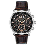 Bulova Sutton Brown Leather Chronograph Mens Watch 96B311