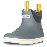 XTRATUF Performance Series 6 Inch Mens Full Rubber Ankle Deck Boots - Gray/Yellow - Size 10 22735-GRY-100