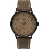 Timex Waterbury Classic Mens 40mm Black Case Taupe Dial TW2T27800