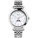 Timex Womens Model 23 38mm Silver-tone Case MOP Dial Bracelet TW2T89700