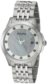 Bulova Classic Diamond Accent Stainless Steel Ladies Watch 96P174