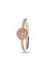 PANDORA Radiant Elegance Ring - 14K Gold & Clear CZ Charm 150184CZ-52