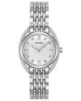 Bulova Classic Diamond Accent Stainless Steel Ladies Watch 96r212