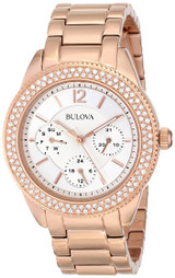 Bulova Swarovski Crystals Rose Gold-Tone Ladies Watch 97N101