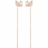 Swarovski Dazzling Swan Drop Earrings Swan - Pink - Rose Gold-Tone Plated 5469990