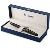 Waterman Expert Rollerball Pen - Metallic Black Lacquer with Ruthenium Trim - Fine Point - Black Ink 2119190