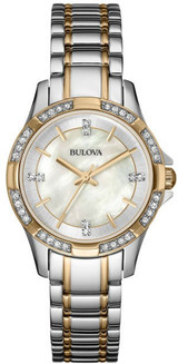 Bulova Crystal Two-Tone Ladies Watch 98L203